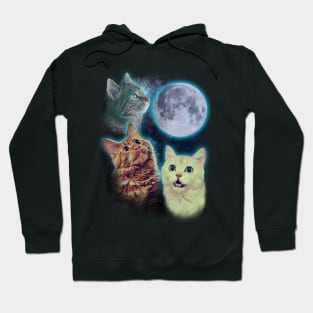 Three cats moon Hoodie